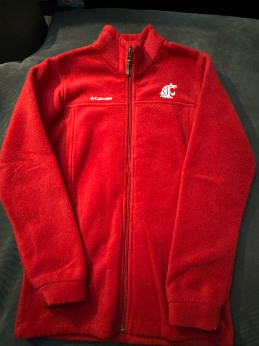 Columbia Kids Red Full‑Zip Fleece Jacket with WSU Crest